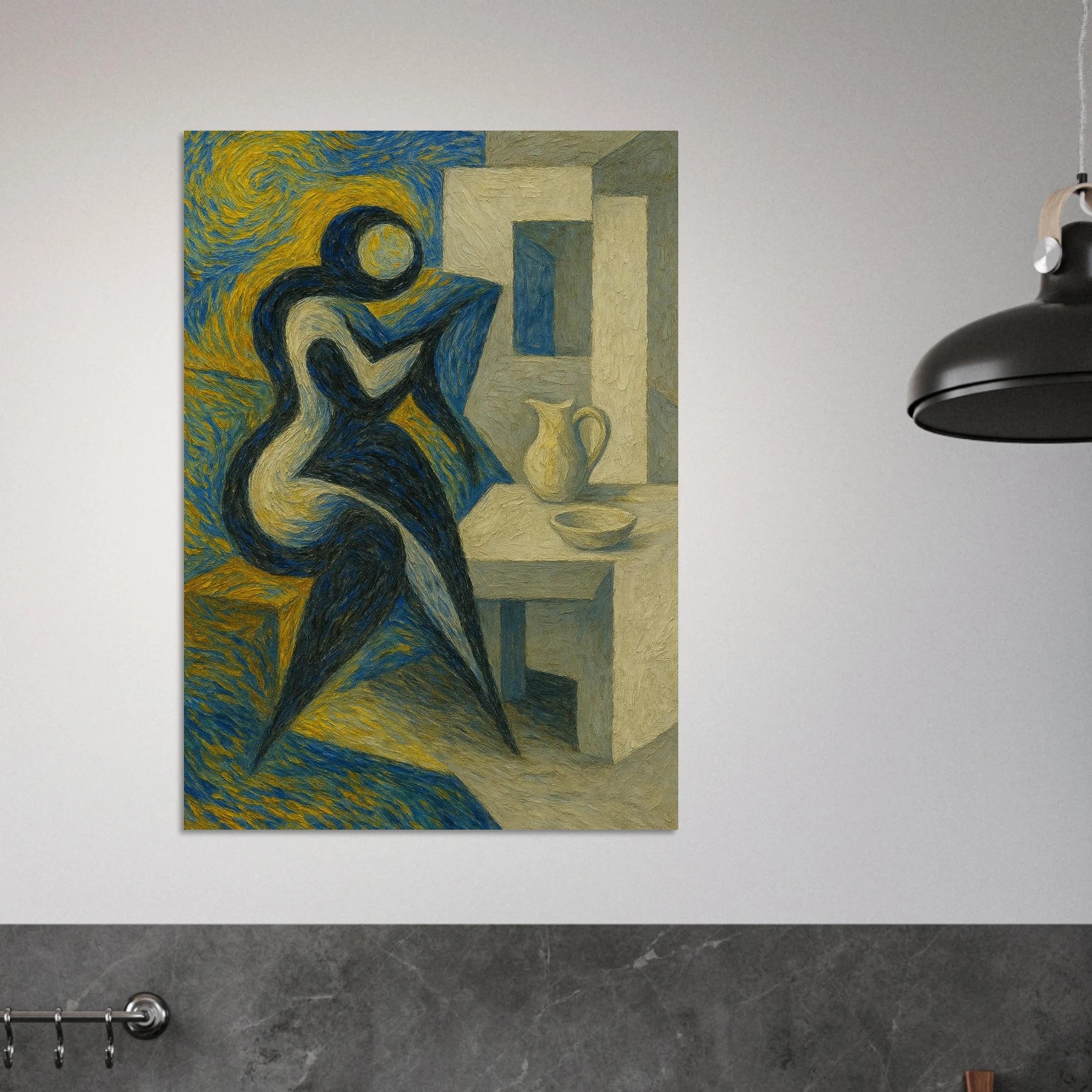 Swirling Energy Meets Geometrics Poster - Calda Design Studio