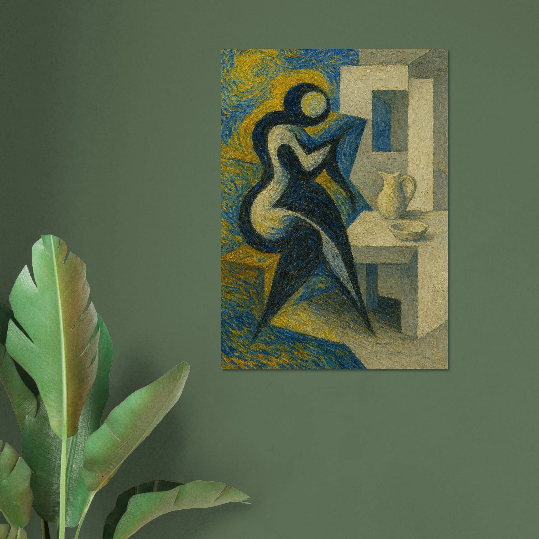 Swirling Energy Meets Geometrics Poster - Calda Design Studio