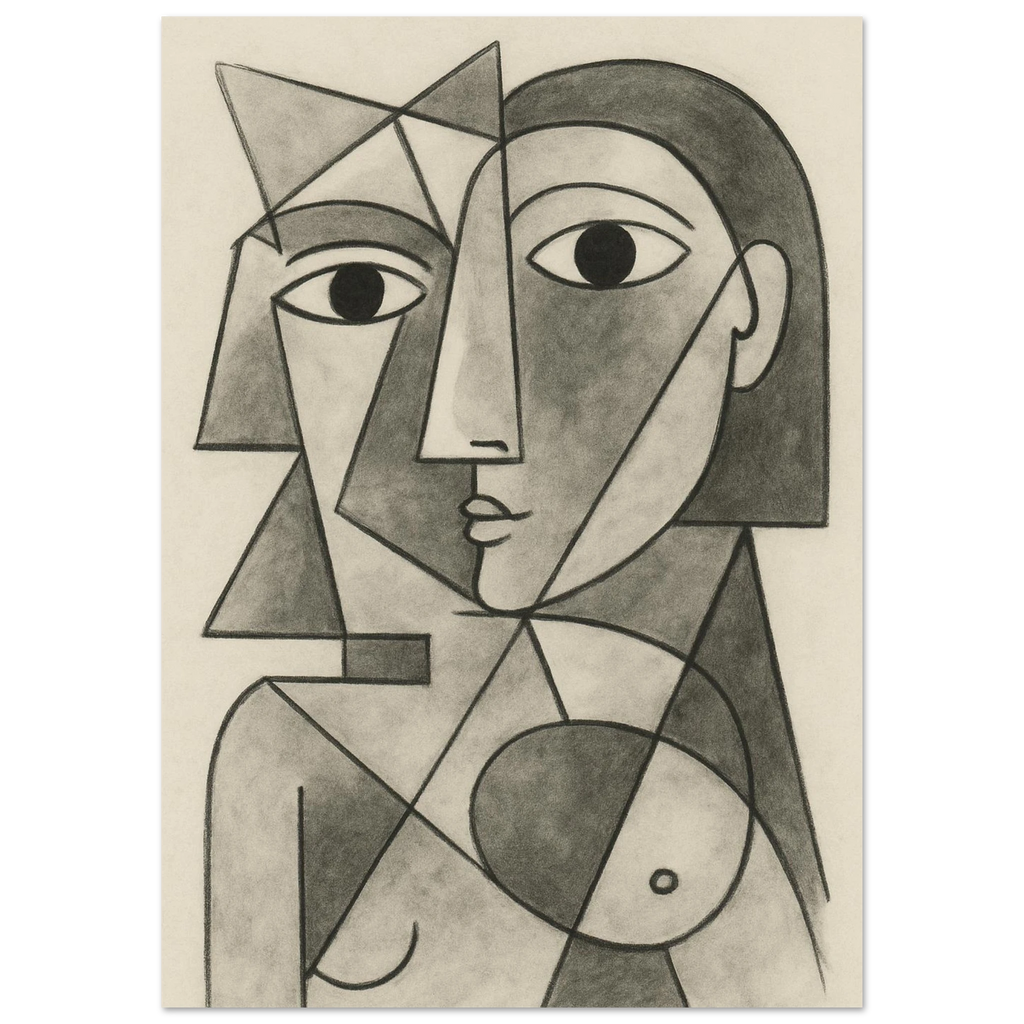 Abstract Cubist Portrait Poster - Calda Design Studio