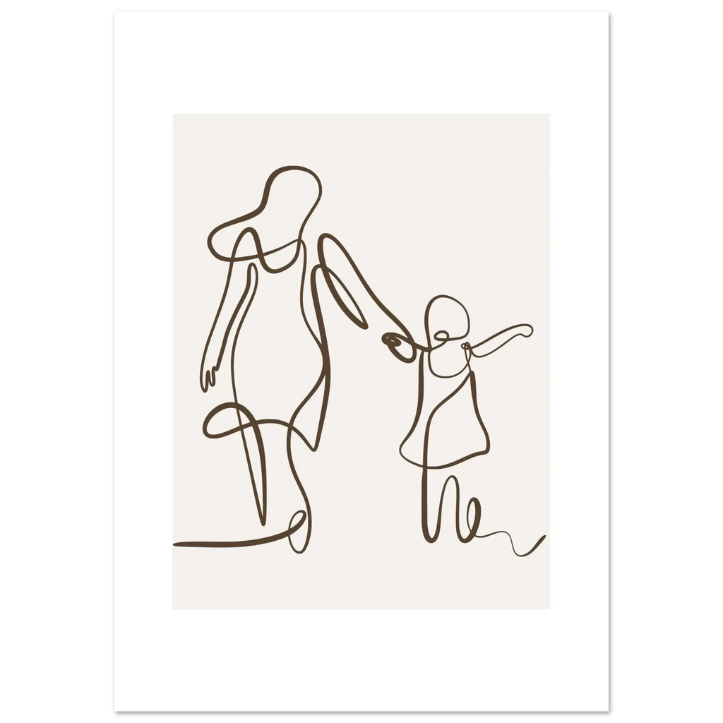 Mother and Daughter Walk Poster - Calda Design Studio
