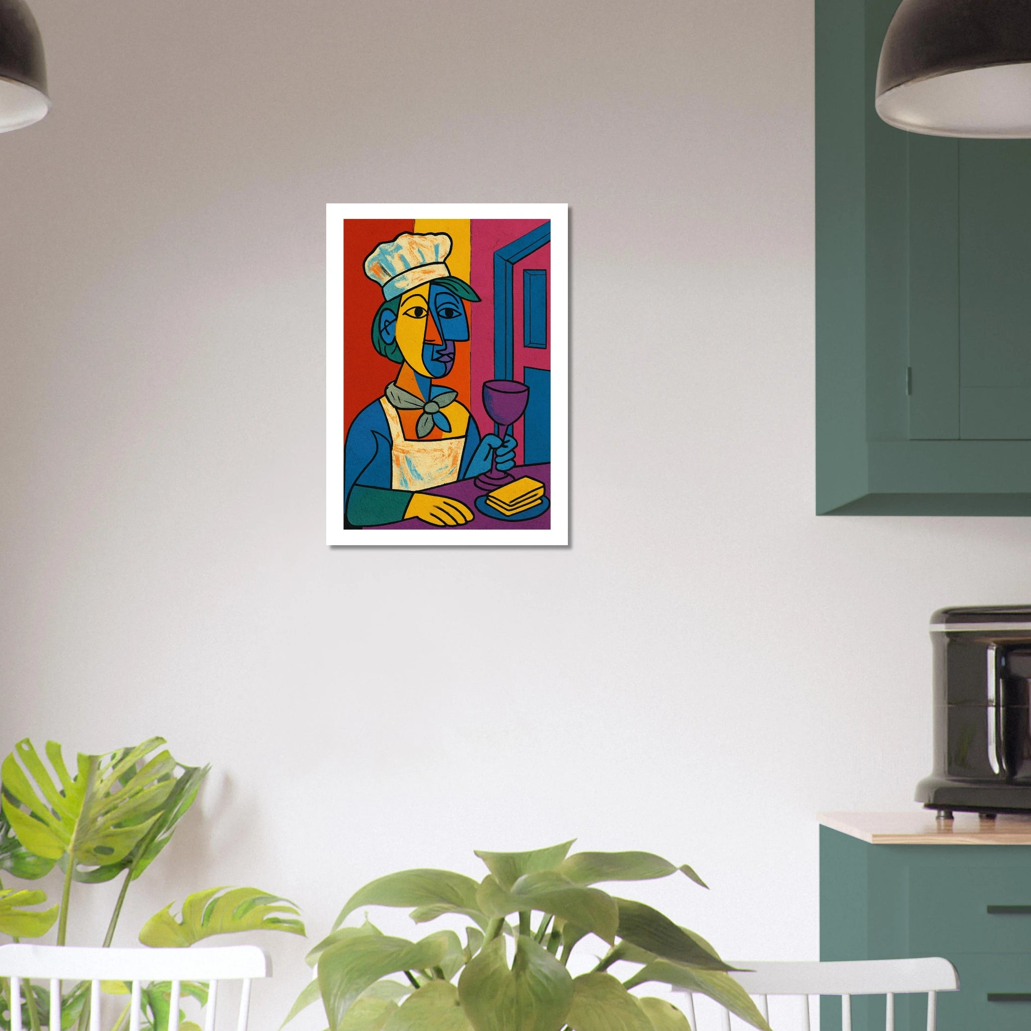 Cubist Pop Art Chef Portrait Poster - Calda Design Studio