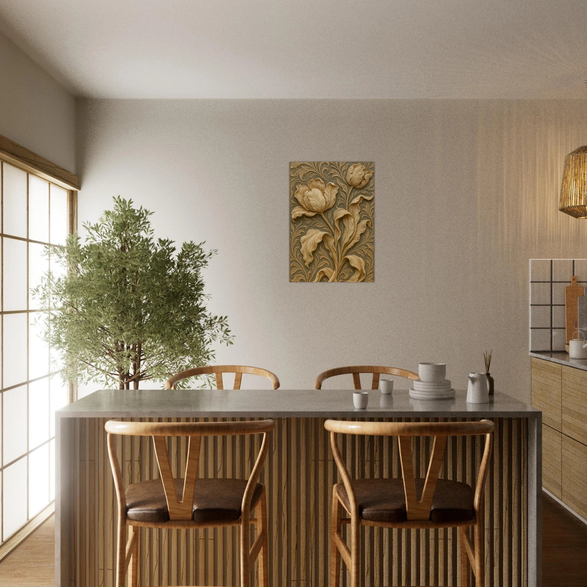 Tulip-Inspired Bas-Relief Poster - Calda Design Studio