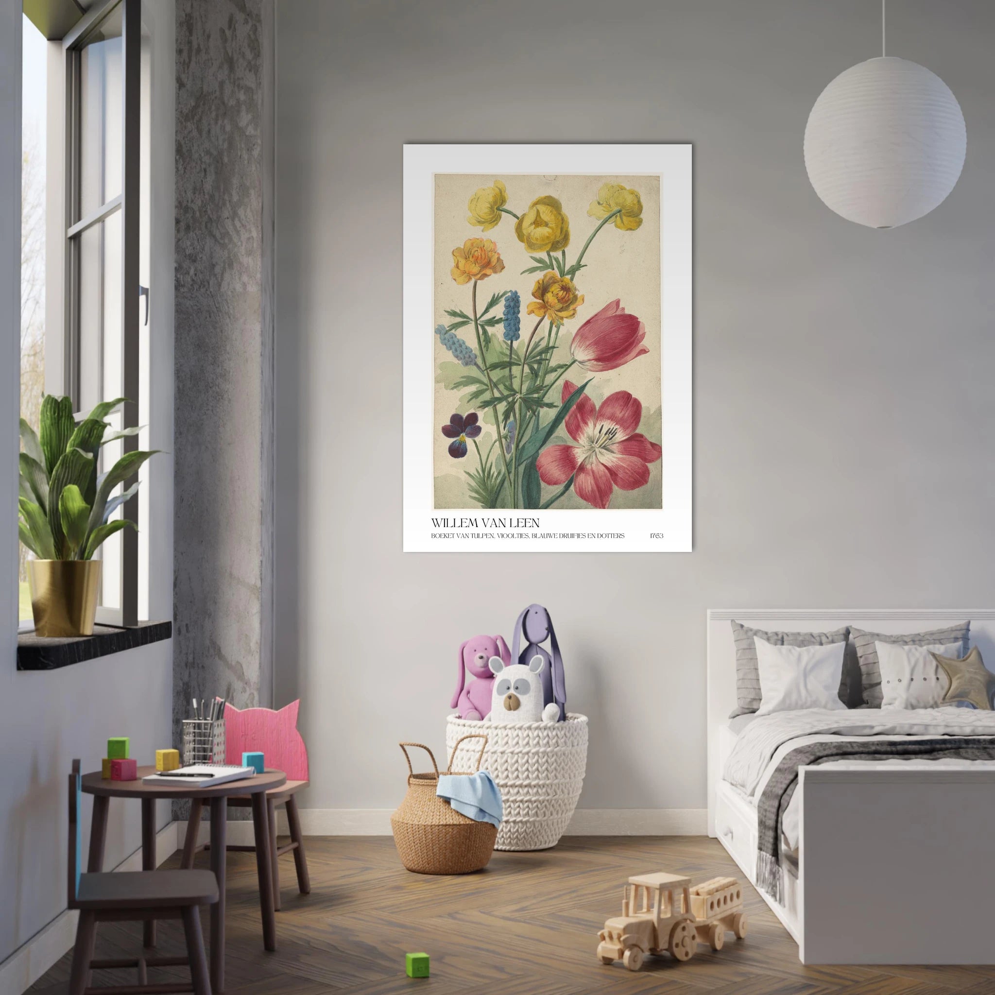 Boeket van tulpen vlooties Poster - Calda Design Studio