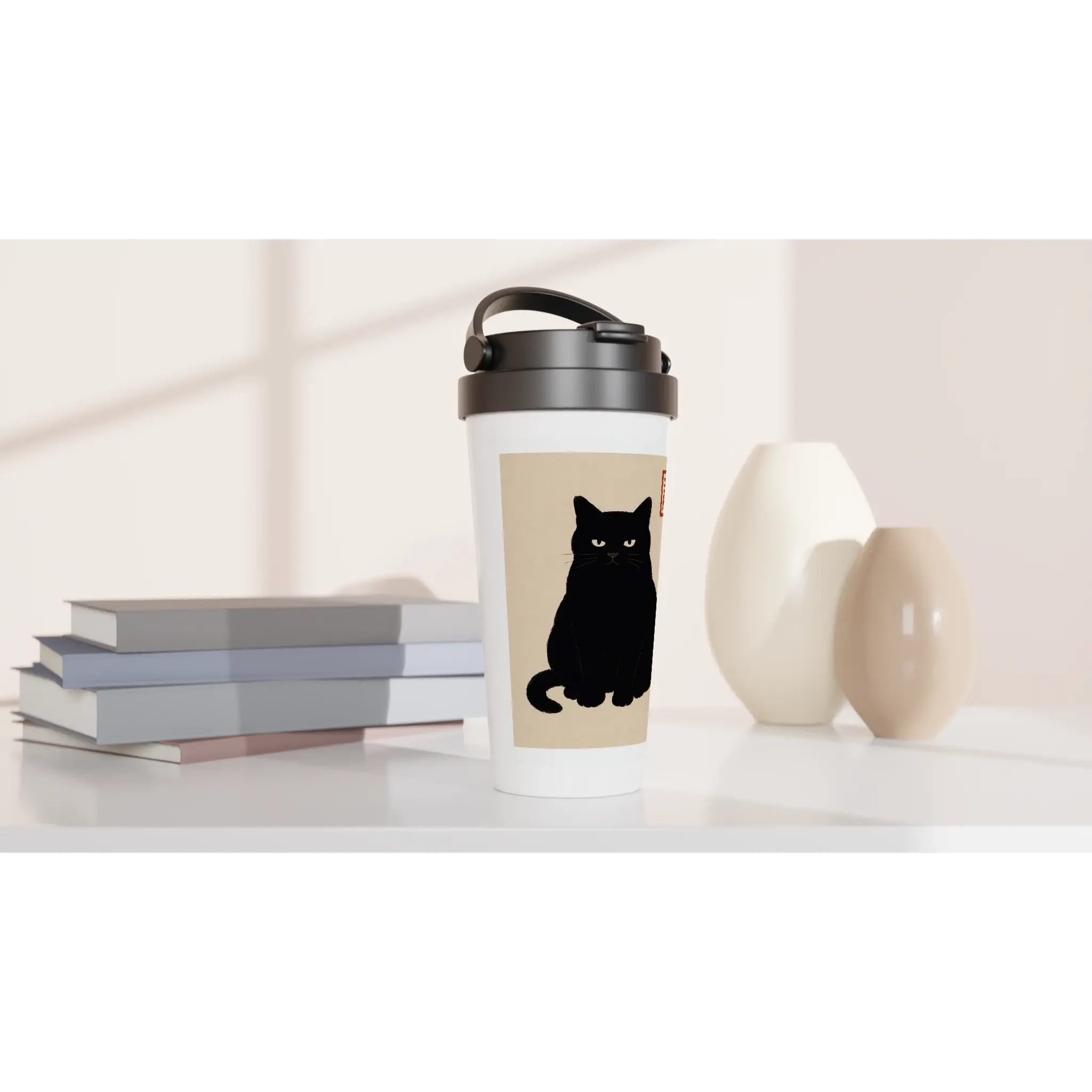 Weißer Edelstahl-Reisebecher (15oz) - Calda Design Studio