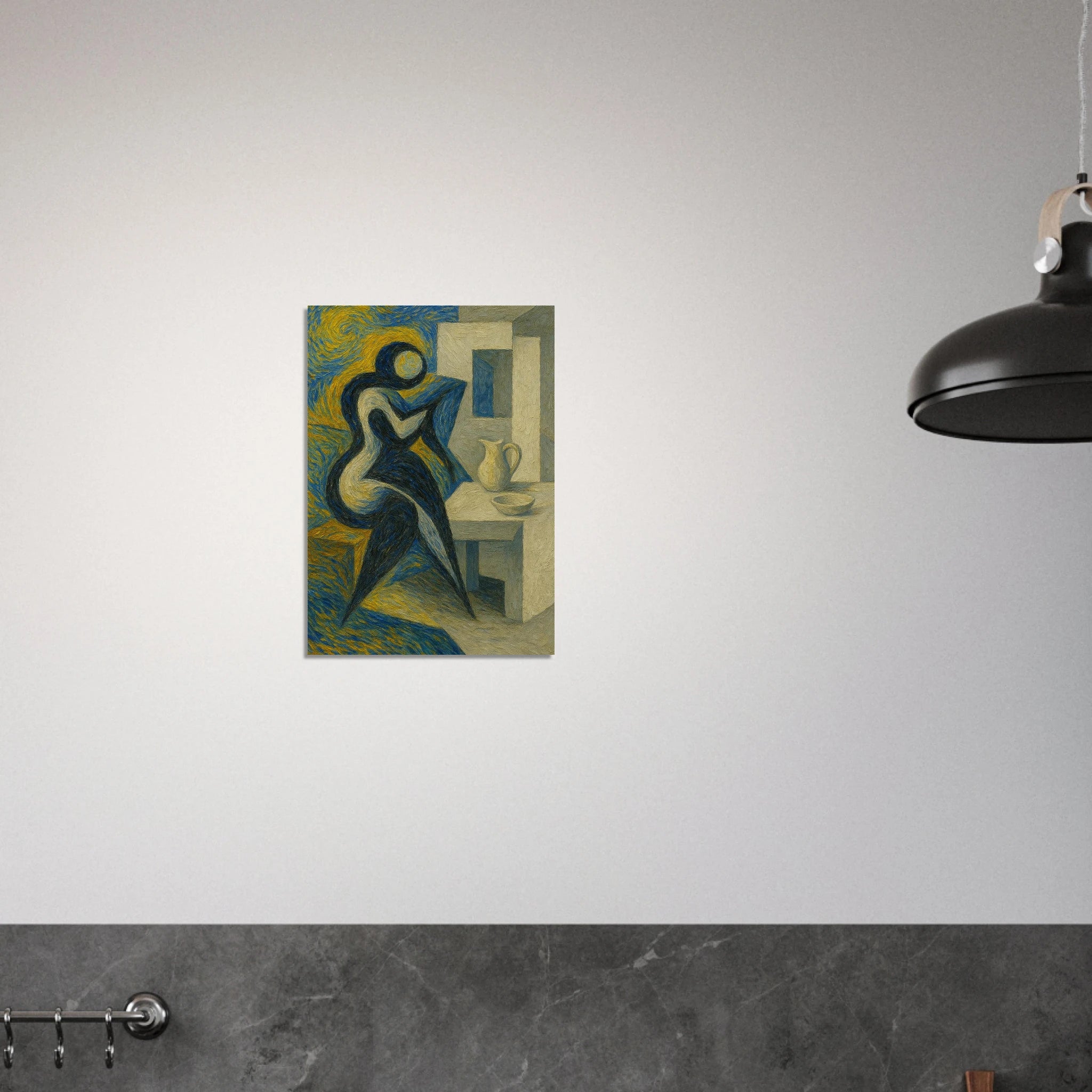 Swirling Energy Meets Geometrics Poster - Calda Design Studio
