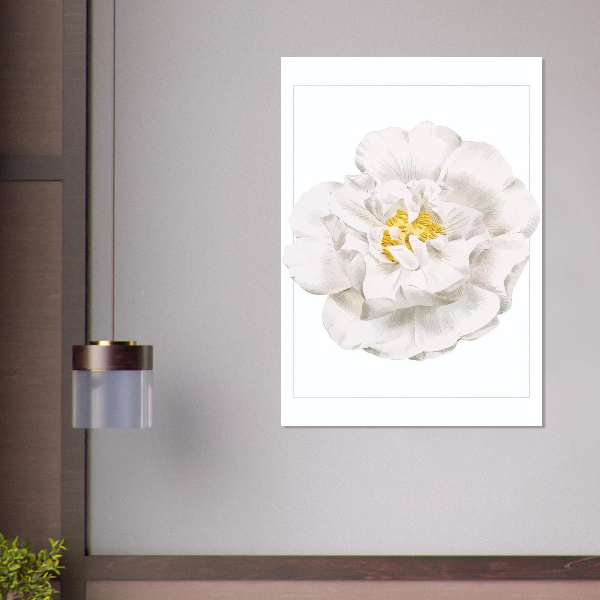 White Flower Poster - Calda Design Studio
