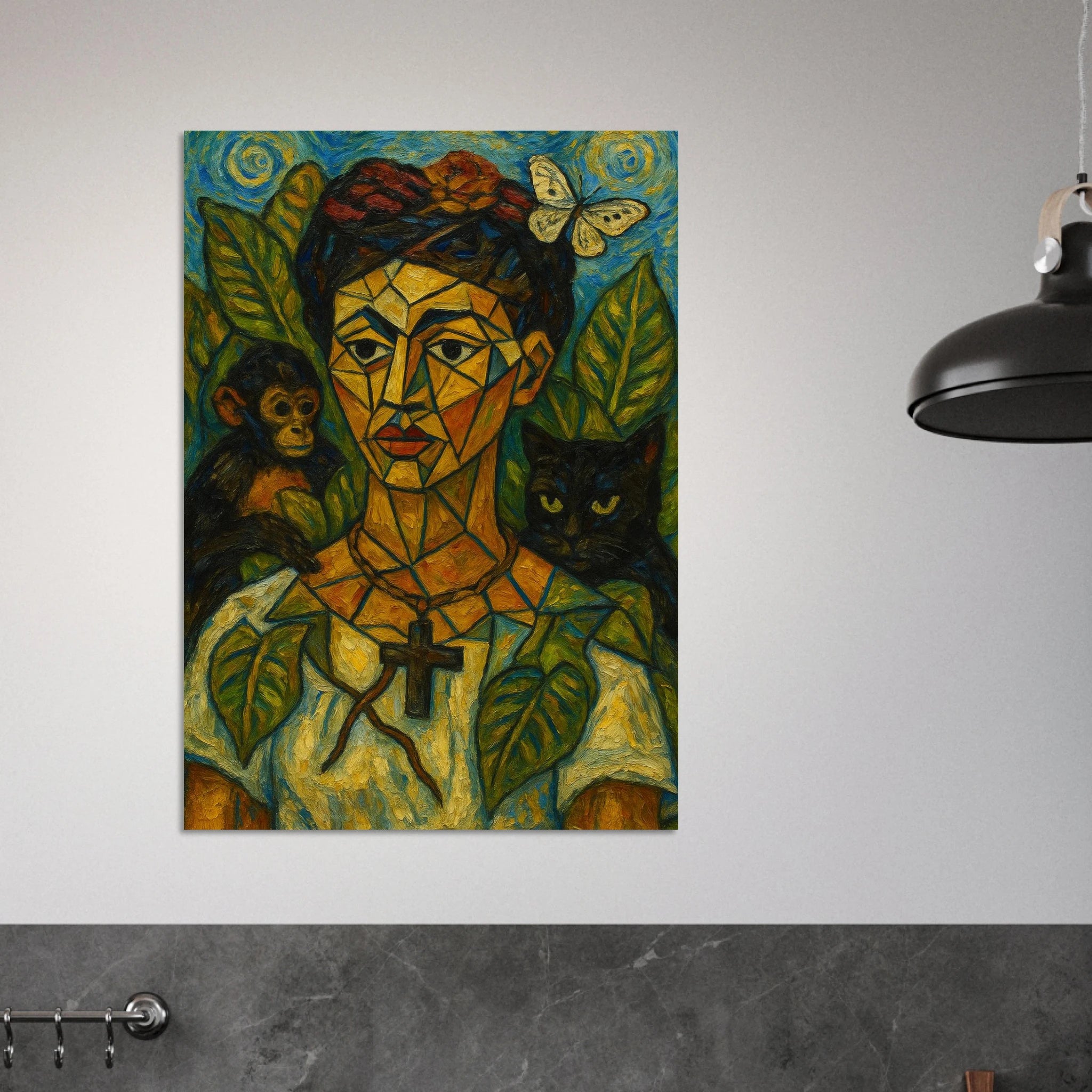 Cubist Portrait with Animals - Calda Design Studio