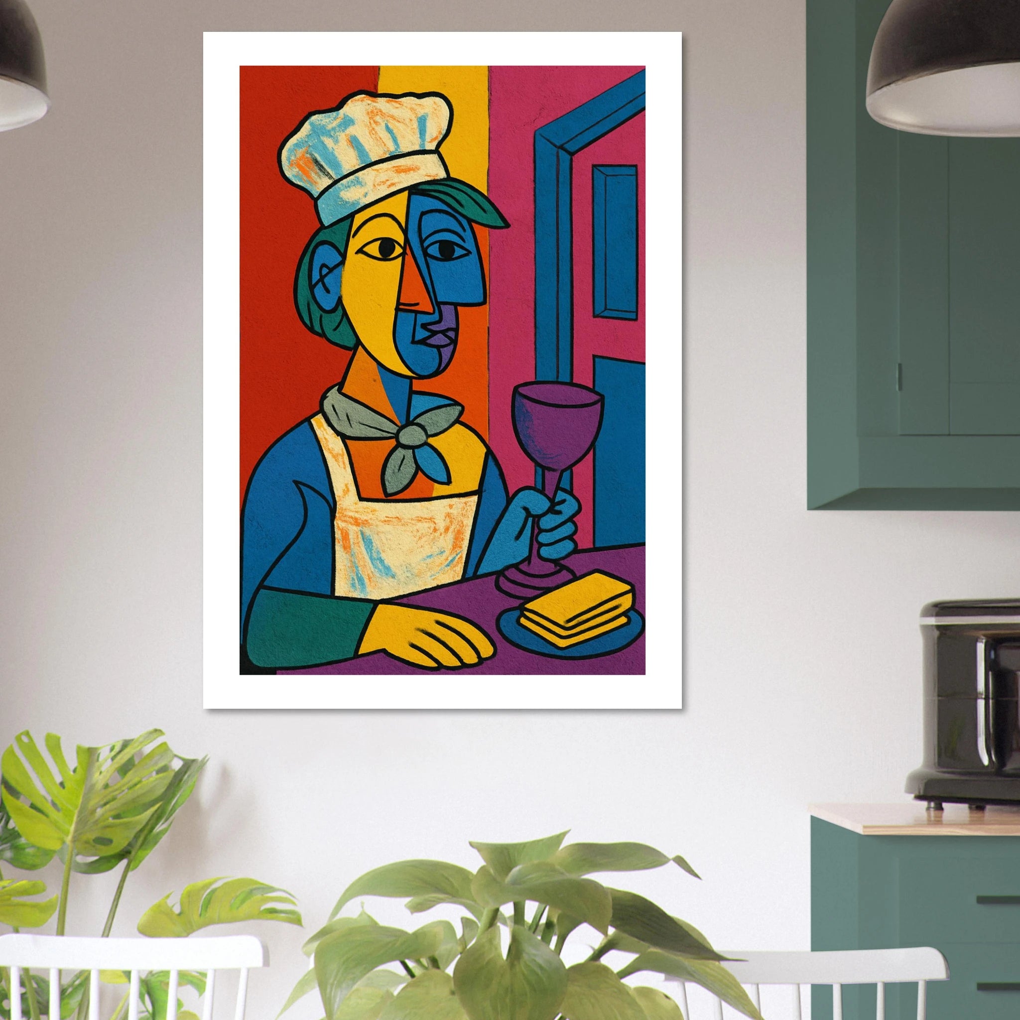 Cubist Pop Art Chef Portrait Poster - Calda Design Studio