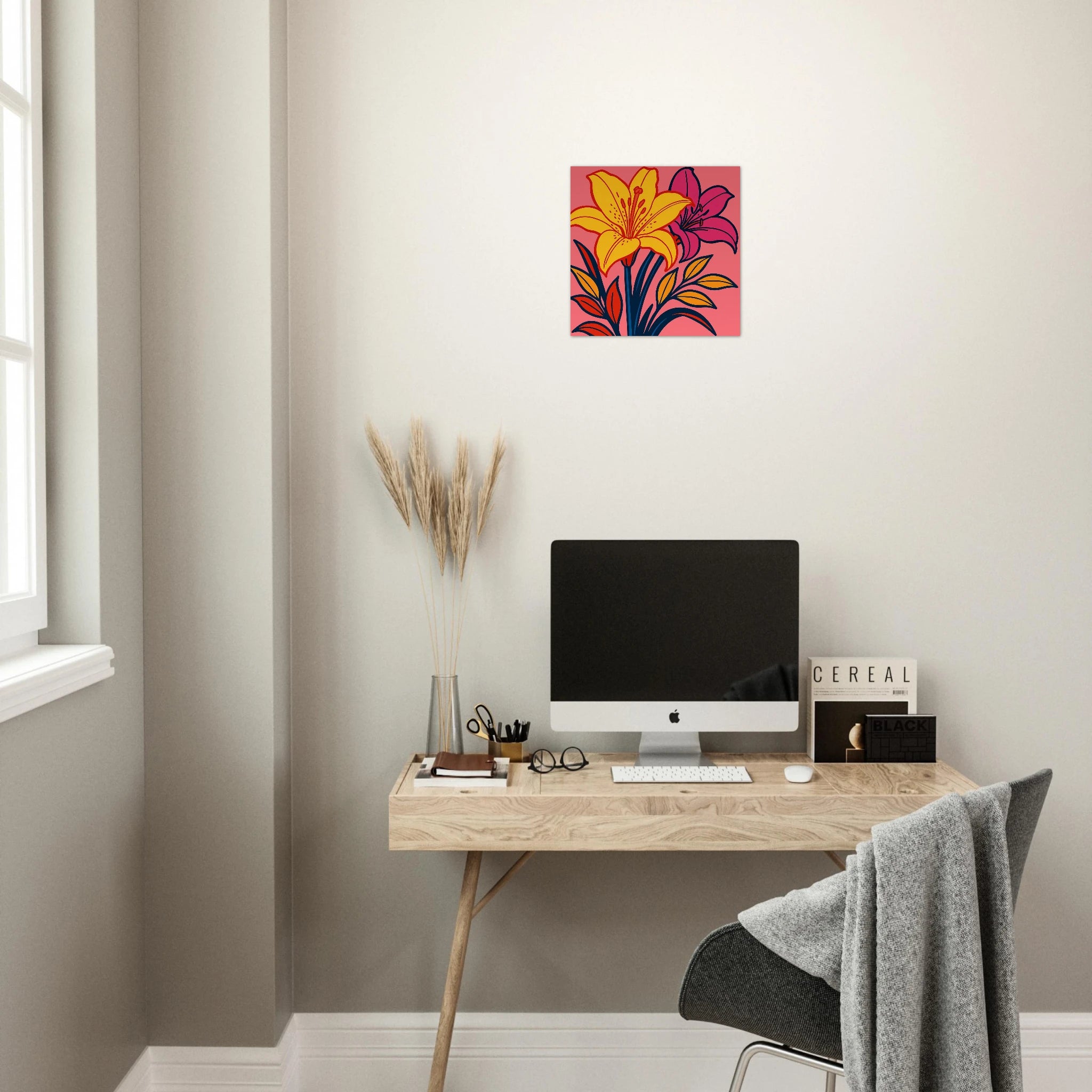 Vibrant Pop Art Lily Blossoms Poster - Calda Design Studio