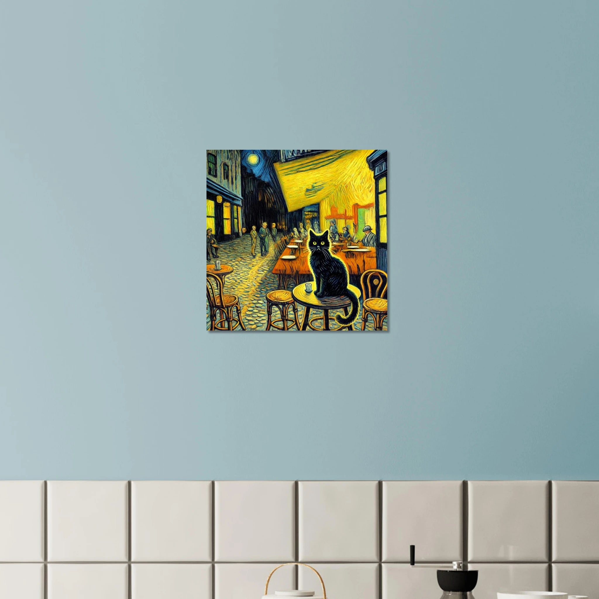 Caféterasse am Abend Poster - Calda Design Studio