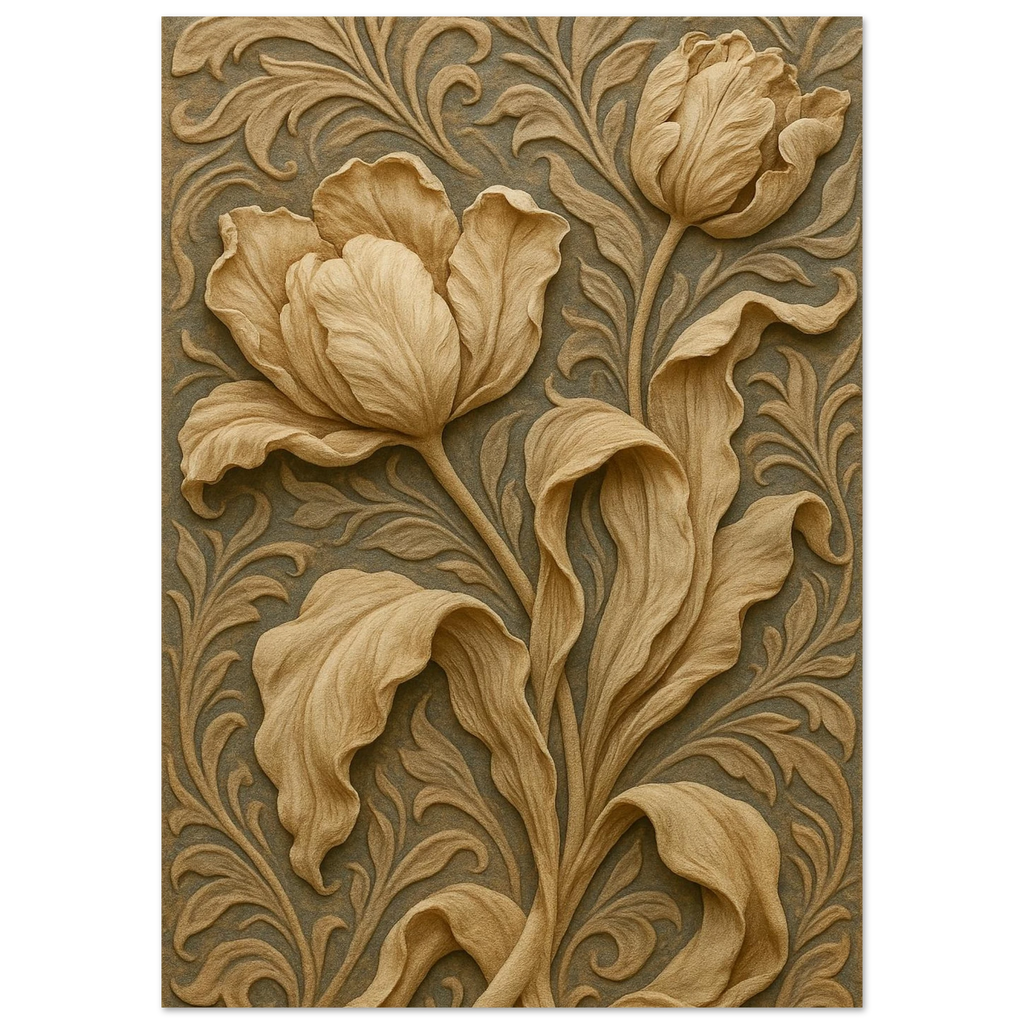 Tulip-Inspired Bas-Relief Poster - Calda Design Studio