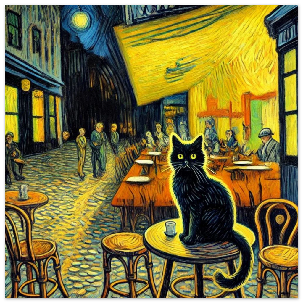 Caféterasse am Abend Poster - Calda Design Studio
