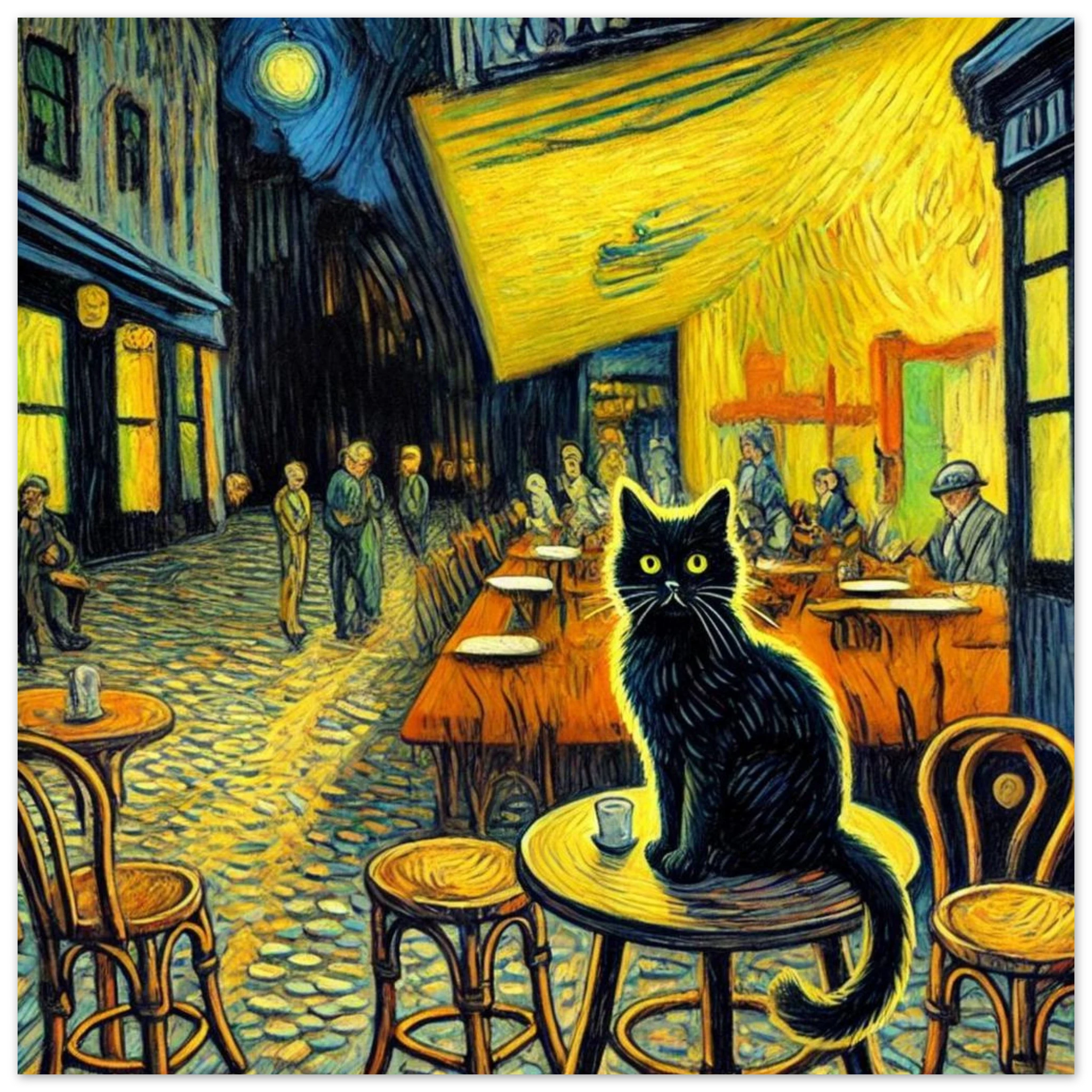 Caféterasse am Abend Poster - Calda Design Studio